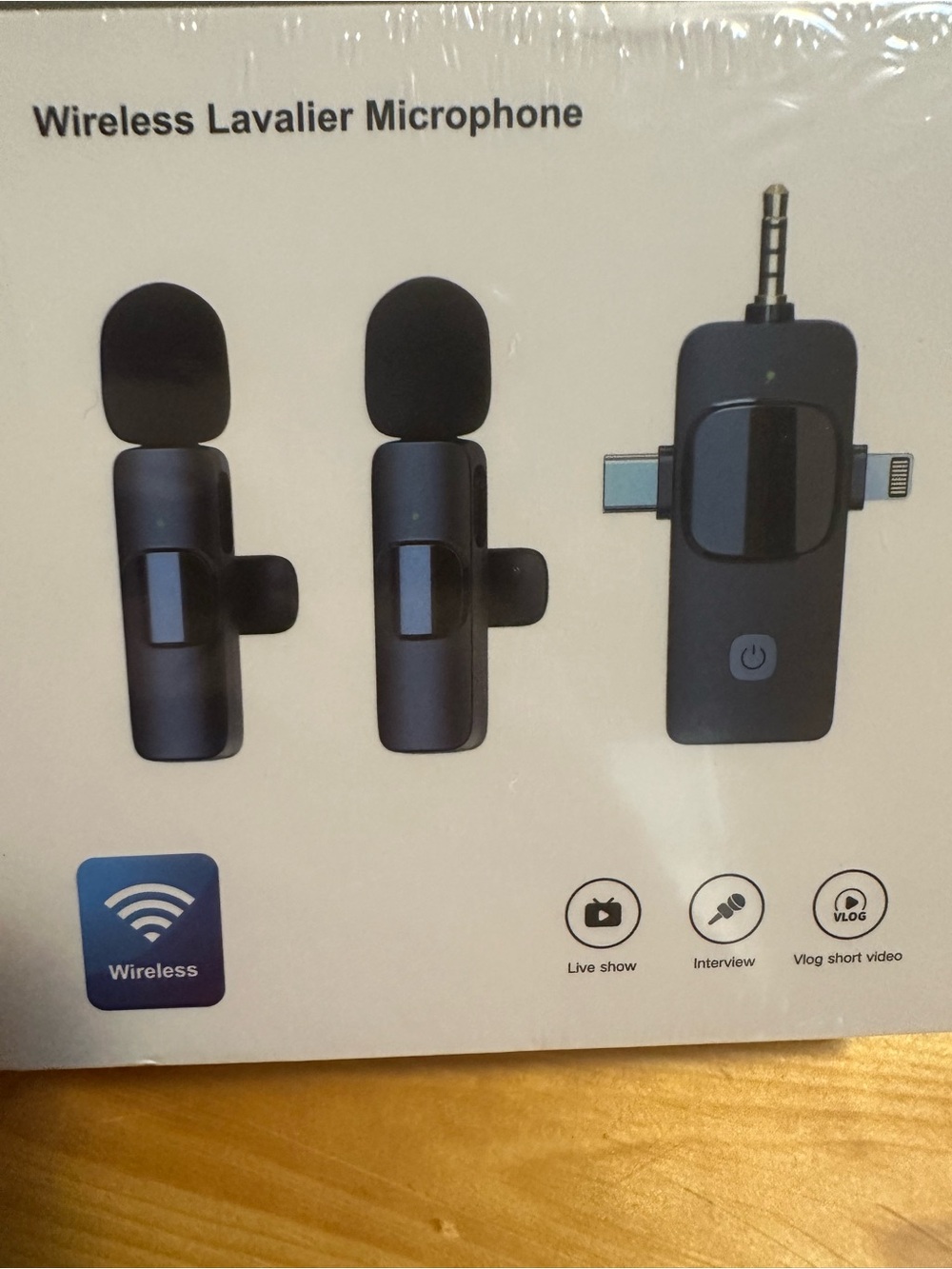 Wireless Lavalier Microphone Twin Set - Black